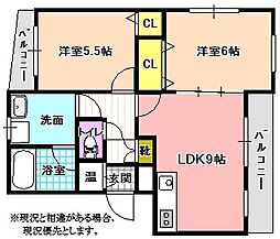 メゾン小林2 2LDKの間取図画像