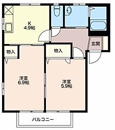 シャーメゾンブロードC 2Kの間取図画像