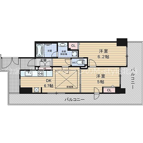 大阪府大阪市中央区博労町２丁目(賃貸マンション2DK・12階・41.35㎡)の写真 その2