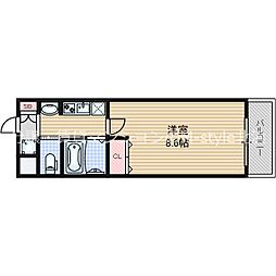 アドバンス難波ウインズ 10階1Kの間取り