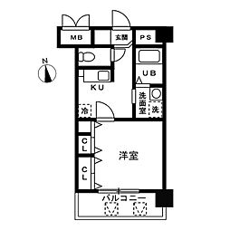 ピアチェーレ文の里 6階1Kの間取り