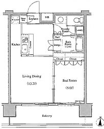 レジディア錦糸町 1LDKの間取図画像