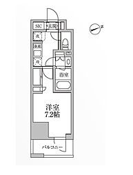 レジディア新御徒町2 1Kの間取図画像
