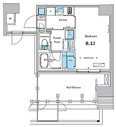 ブラウ門前仲町 1Kの間取図画像