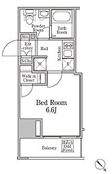 レジディア国立 1Kの間取図画像