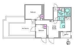 リヴ アン フルール 2LDKの間取図画像