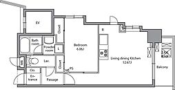 RESIDIAIRIYA 1LDKの間取図画像