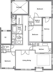 レジディア上目黒 3LDKの間取図画像
