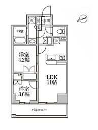 レジディア新御徒町2 2LDKの間取図画像