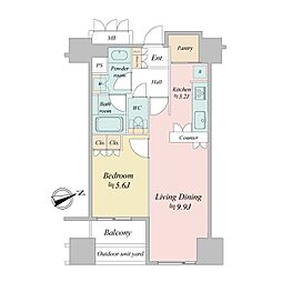 ウエストパークタワー池袋 1LDKの間取図画像