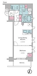 レジディア神田東 1LDKの間取図画像