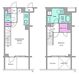 レジディア西新宿2 1LDKの間取図画像
