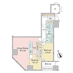 ウエストパークタワー池袋 2LDKの間取図画像