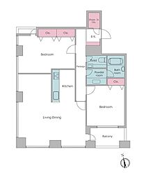 レジディアタワー麻布十番 21階/-