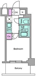 レジディア川崎 1Kの間取図画像