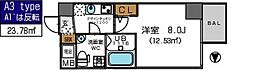 TheParkcross阿波座 1Kの間取図画像
