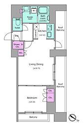 SEASONFLATS新高円寺 1LDKの間取図画像