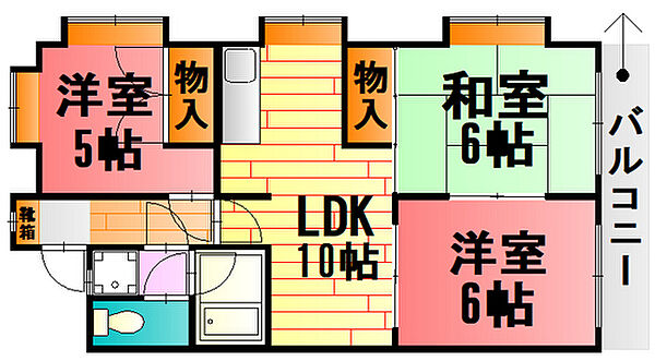 第二観ビル 103｜広島県広島市安佐北区三入1丁目(賃貸マンション3LDK・1階・56.10㎡)の写真 その2