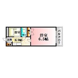 ソギモトビル 1Kの間取図画像