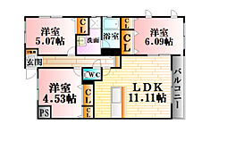 ビータス千代田2 2SLDKの間取図画像