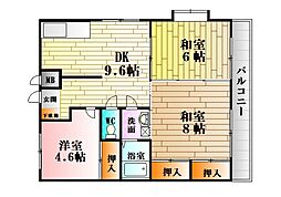 コンフォート可部 3DKの間取図画像