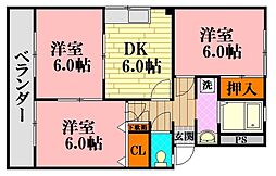 パストラルハイムB館 3DKの間取図画像