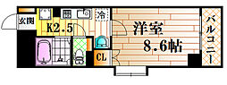 ルネッサンス末森 1Kの間取図画像