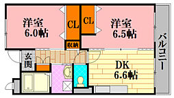 グランドハイツ深川 2DKの間取図画像