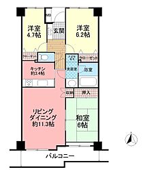 ホーメストハイツ北久里浜 3LDKの間取図画像