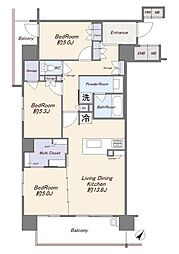 ファインスクェア静岡駿河 3LDKの間取図画像