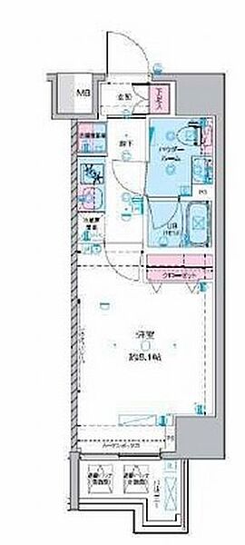 ジェノヴィア東神田グリーンヴェール 409｜東京都千代田区東神田２丁目(賃貸マンション1K・4階・25.83㎡)の写真 その2