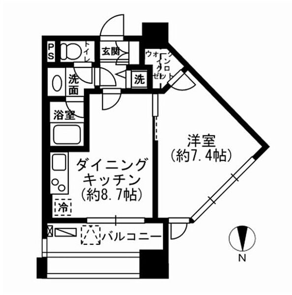 レジディア市ヶ谷 804｜東京都新宿区市谷本村町(賃貸マンション1LDK・8階・37.65㎡)の写真 その2