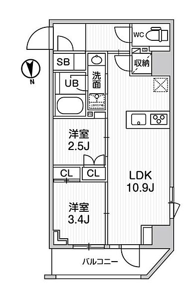 ニド新御徒町 604｜東京都台東区小島２丁目(賃貸マンション2LDK・6階・41.56㎡)の写真 その2