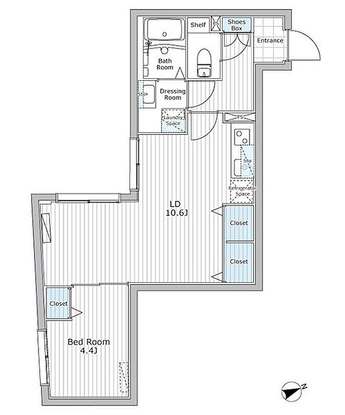 レジデンス市谷仲之町 206｜東京都新宿区市谷仲之町(賃貸マンション1LDK・2階・40.92㎡)の写真 その2