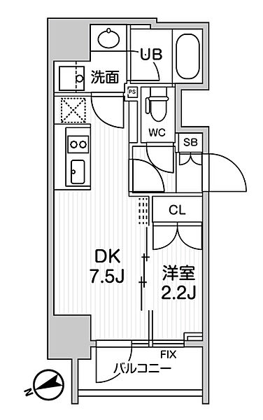 シーズンフラッツ浅草言問通り 504｜東京都台東区浅草３丁目(賃貸マンション1DK・5階・25.98㎡)の写真 その2