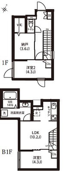 レピュア神楽坂駅前レジデンス 102｜東京都新宿区細工町(賃貸マンション2LDK・1階・58.76㎡)の写真 その2