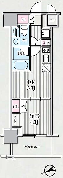 テラス浅草橋 1105｜東京都台東区柳橋１丁目(賃貸マンション1DK・11階・25.44㎡)の写真 その2