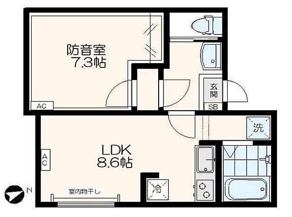 ドゥルーチェ S3｜東京都新宿区新宿５丁目(賃貸マンション1LDK・3階・35.81㎡)の写真 その2