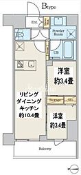 クレストコート本所吾妻橋ノース 6階2LDKの間取り