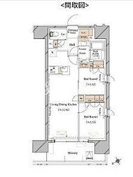 ブランシエスタ浅草蔵前 2LDKの間取図画像