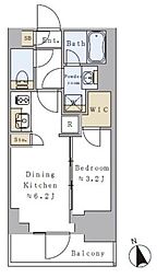 プライマル元浅草 6階1DKの間取り
