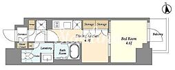 リビオメゾン浅草雷門 1DKの間取図画像