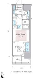 アーバネックス蔵前レジデンス 1DKの間取図画像