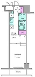 RESIDIA上野御徒町 ワンルームの間取図画像