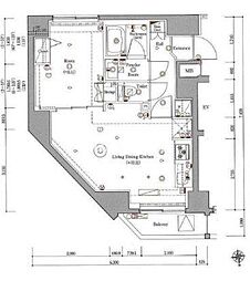 ジェノヴィア新御徒町スカイガーデン 1LDKの間取図画像