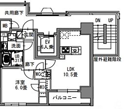 S-RESIDENCE新御徒町East 1LDKの間取図画像