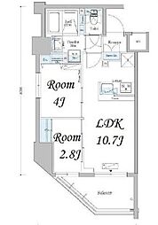 Urbanex蔵前 2LDKの間取図画像
