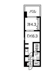 SEASONFLATS蔵前春日通り 1DKの間取図画像
