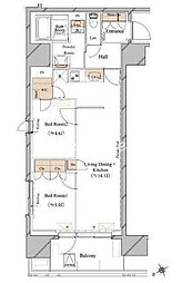 ブランシエスタ浅草蔵前 2LDKの間取図画像