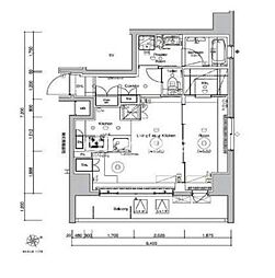 シーフォルム上野アジールコート 1LDKの間取図画像